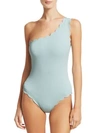 MARYSIA One-Piece One-Shoulder Scallop Swimsuit