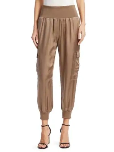 Cinq À Sept Giles Elasticated-waistband Cargo Trousers In Pewter