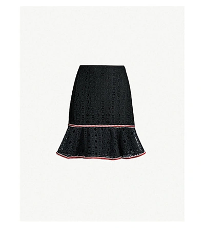 Sandro Richard Chain-link Lace Skirt In Black