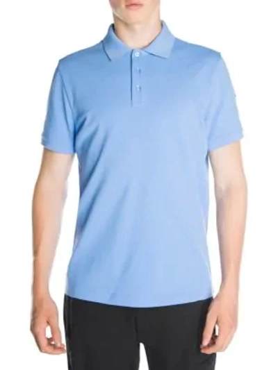 Moncler Basic Polo Shirt In Pastel Blue