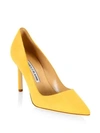 MANOLO BLAHNIK BB 90 Suede Point Toe Pumps