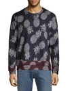 VALENTINO Pineapple-Print Two-Tone Sweater