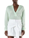 TIBI Crispy Mesh V-Neck Shirt