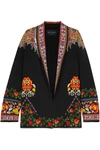 ETRO FLORAL-PRINT TWILL-TRIMMED CADY JACKET