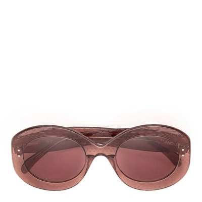 Alaïa Dark Pink Round Acetate Sunglasses