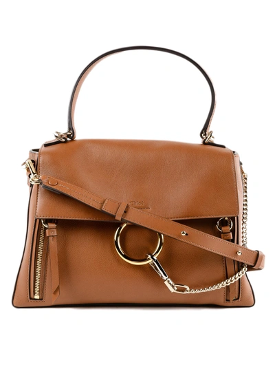 Chloé Faye Shoulder Bag In M Tan