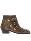 CHLOÉ SUSANNA LIGHT BROWN SUEDE ANKLE BOOTS,10792977