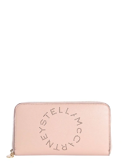 Stella Mccartney Logo Zip-around Wallet In Pink