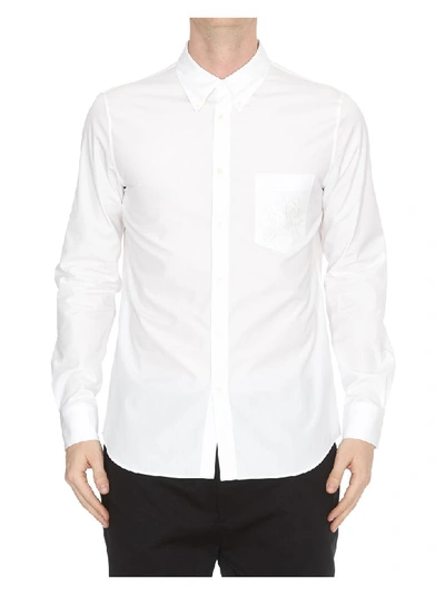 Alexander Mcqueen Logo-embroidered Cotton Shirt In White