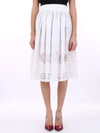 DOLCE & GABBANA SKIRT WHITE COTTON,10792707