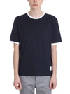 THOM BROWNE BLUE COTTON T-SHIRT,10793335