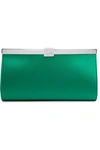 CHRISTIAN LOUBOUTIN PALMETTE EMBELLISHED SATIN CLUTCH