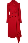 ALEXANDER MCQUEEN DOUBLE-BREASTED ASYMMETRIC WOOL AND CASHMERE-BLEND COAT