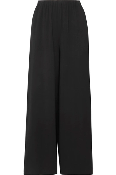 The Row Attie Cotton-sateen Wide-leg Trousers In Black