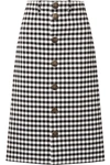 BALENCIAGA GINGHAM WOVEN MIDI SKIRT