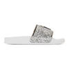 GIUSEPPE ZANOTTI GIUSEPPE ZANOTTI SILVER GLITTER BLYTTER SLIDES