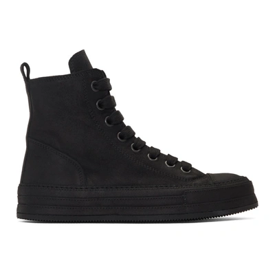 Ann Demeulemeester High Top Lace-up Sneakers In Black