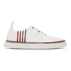 THOM BROWNE THOM BROWNE WHITE 4-BAR TOE CAP SNEAKERS