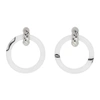 BALENCIAGA BALENCIAGA WHITE AND SILVER HOOP EARRINGS