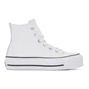 CONVERSE CONVERSE WHITE LEATHER CHUCK TAYLOR ALL-STAR LIFT SNEAKERS