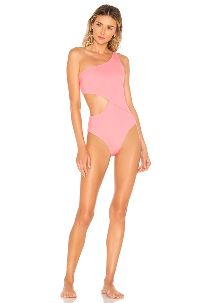 Solid & Striped The Claudia One-shoulder Cutout Swimsuit In Flamingo
