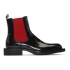 ALEXANDER MCQUEEN BLACK PATENT CHELSEA BOOTS