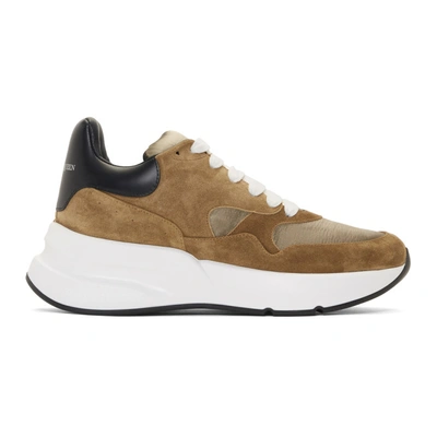 Alexander Mcqueen Runner Raised-sole Low-top Leather Trainers In Brown