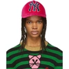 GUCCI GUCCI PINK NY YANKEES EDITION VELVET CAP