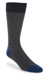 Pantherella Hatherley Puppytooth Merino Wool-blend Socks In Navy Blue