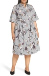 LAFAYETTE 148 ELENI FLORAL STRIPE SHIRTDRESS,WDX26R-1E86