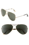 RAY BAN STANDARD ORIGINAL 58MM AVIATOR SUNGLASSES - GOLD SILVER,RB302558-Y