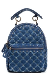 VALENTINO GARAVANI MINI ROCKSTUD SPIKE DENIM BACKPACK,RW2B0B63QVB