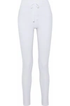 LIVE THE PROCESS LIVE THE PROCESS WOMAN PANELED RIBBED-KNIT TRACK PANTS WHITE,3074457345619722659