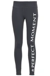 PERFECT MOMENT PERFECT MOMENT WOMAN PRINTED STRETCH LEGGINGS ANTHRACITE,3074457345620008329