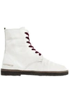 GOLDEN GOOSE GOLDEN GOOSE DELUXE BRAND WOMAN DISTRESSED LEATHER ANKLE BOOTS WHITE,3074457345619867088