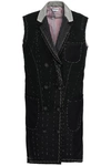 THOM BROWNE WOMAN DOUBLE-BREASTED WOOL-TWILL GILET BLACK,GB 1392478685939