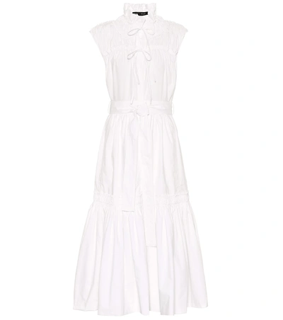 Proenza Schouler Cotton Poplin Midi Dress In White