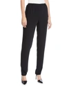 Caroline Rose Petite Suzette Crepe Straight-leg Pants In Black