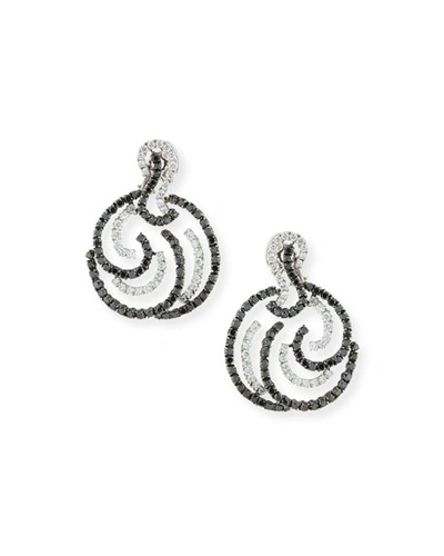 Andreoli 18k White Gold Black & White Diamond Earrings