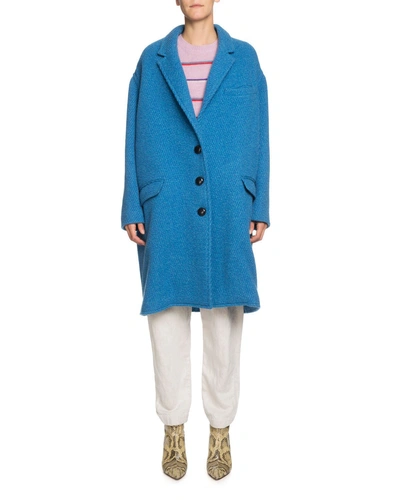 Isabel Marant Étoile Gimi Oversized Wool-blend Coat In Blue