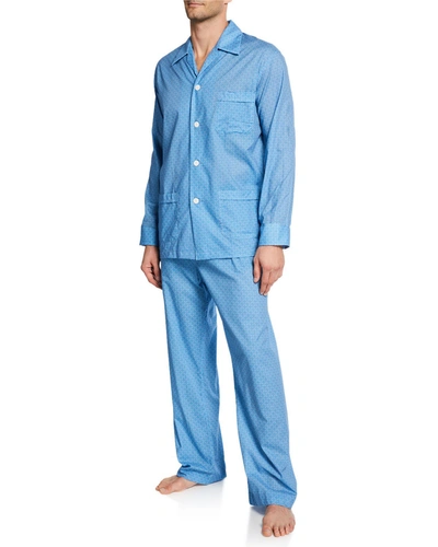 Derek Rose Men's Ledbury 21 Classic-fit Pajama Set In Blue