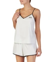 Kate Spade Women's Satin Camisole Tap Set With Eyelash Eye Mask In White