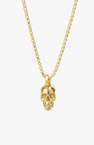 Degs & Sal Sterling Silver Skull Necklace, 24 In Metallic Gold