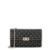 VALENTINO GARAVANI Rockstud Spike black leather shoulder bag