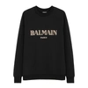 BALMAIN Black logo-print cotton sweatshirt