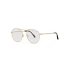 Tom Ford Gold-tone Round-frame Optical Glasses In Gold