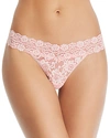Hanky Panky Cross-dyed Signature Lace Original-rise Thong In Rosita Pink/marshmallow