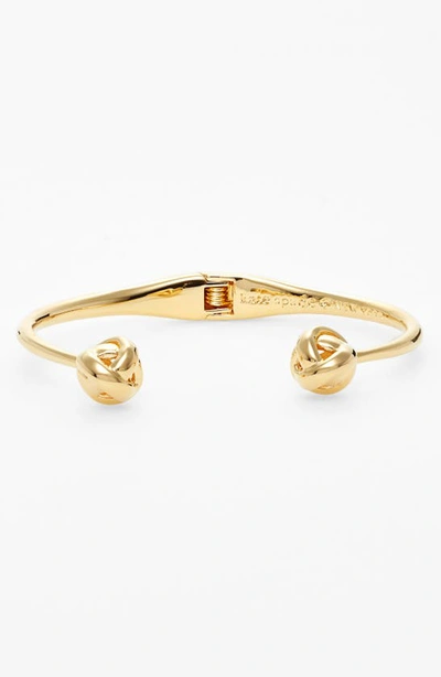 Kate Spade 'dainty Sparklers' Knot Hinged Cuff In Gold