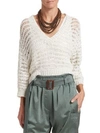 BRUNELLO CUCINELLI Cropped Paillette Knit V-Neck Sweater