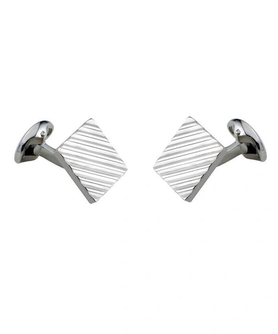 Deakin & Francis Silver Engraved Square Cufflinks